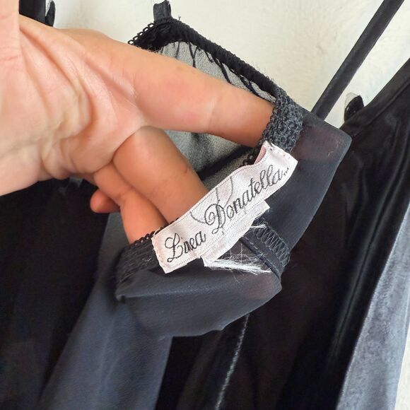 Vintage Y2K Babydoll Tank Top V Neck Fairy Sheer Lace Whimsigoth Linea Donatella - Picture 7 of 10